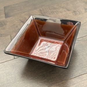 BOWRING Decorative Square Tray Dish, Brown Copper Red, Home Decor, Storage